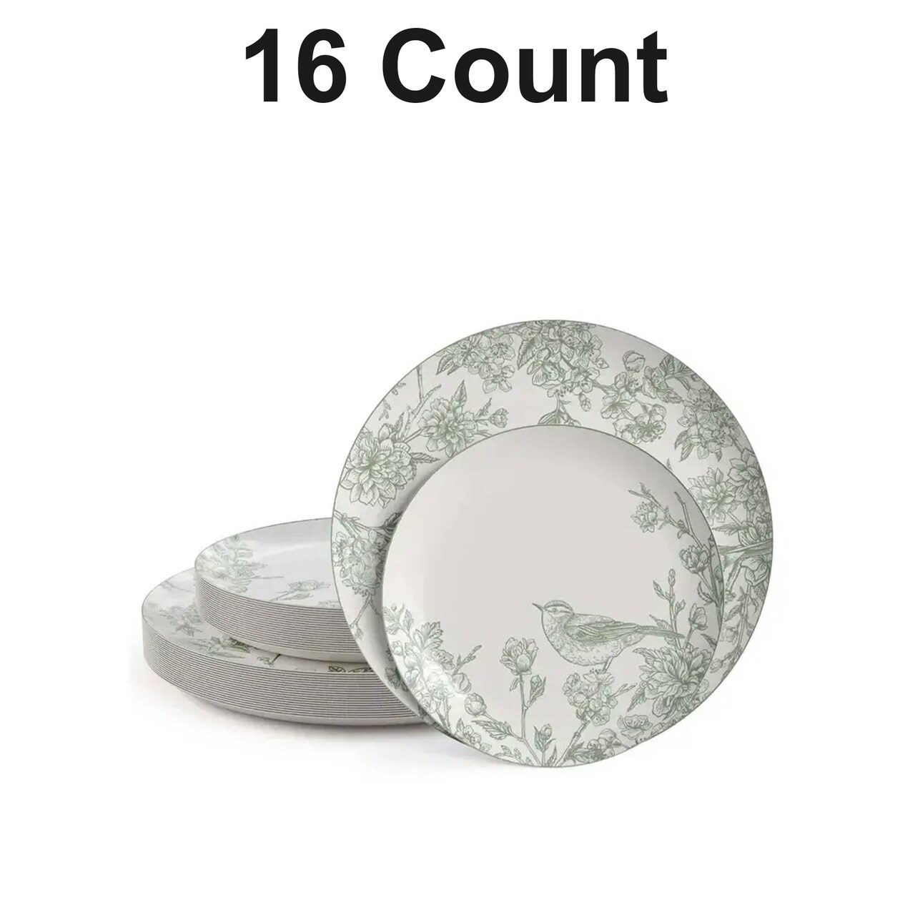 32 Count Yaffa Design Paper Plates Combo Set Elegant Disposable Dinnerware 10 In. + 8 In.